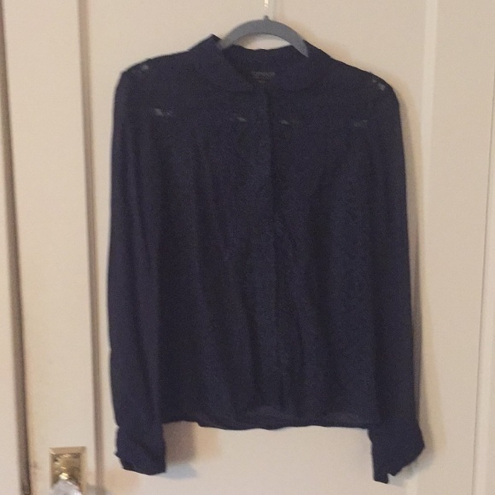 Top shop Button Up Lace Blouse